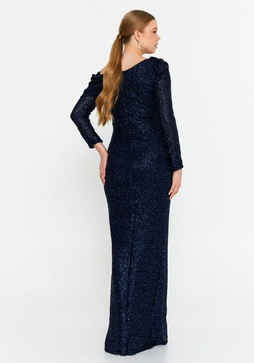 Rochie lunga bleumarin