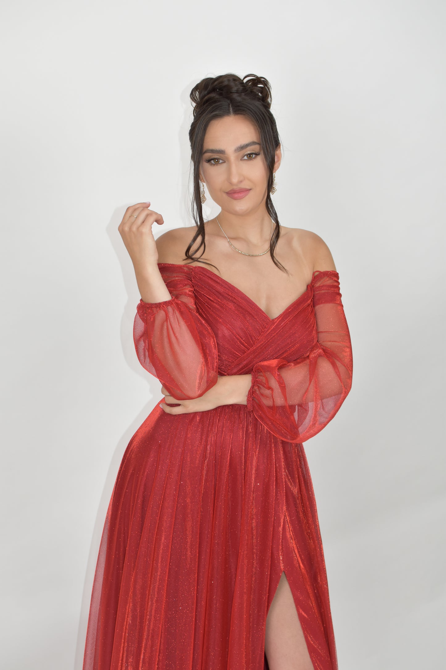 Rochie rosie evazata