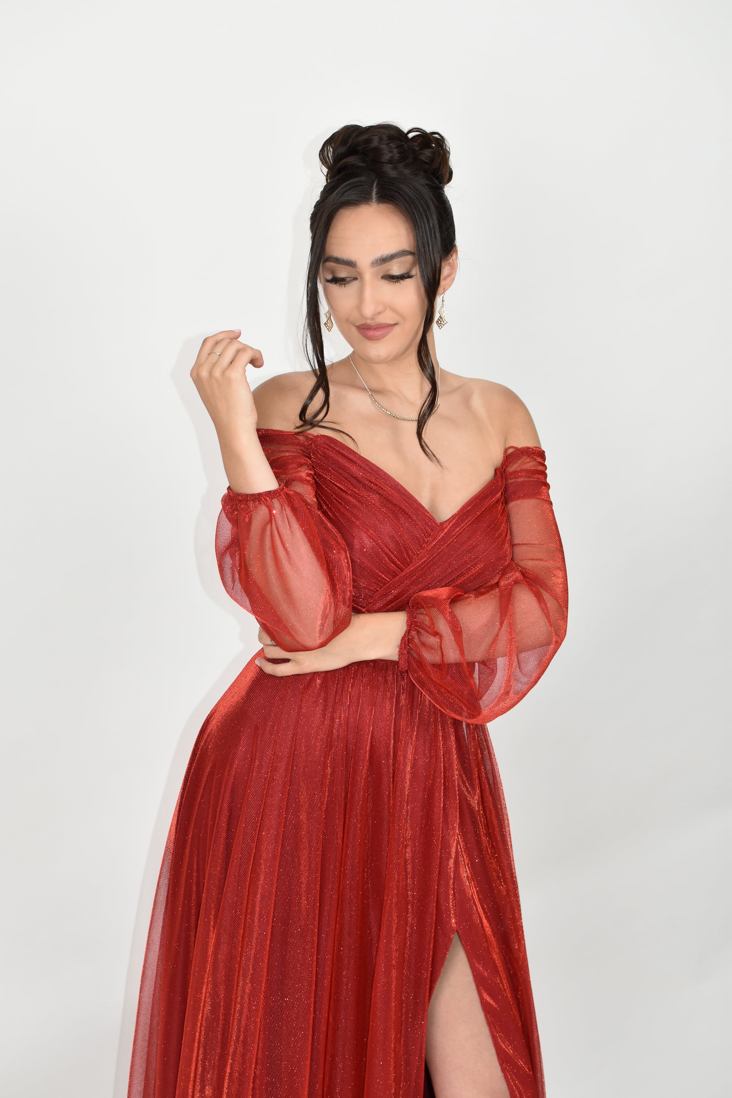 Rochie rosie evazata