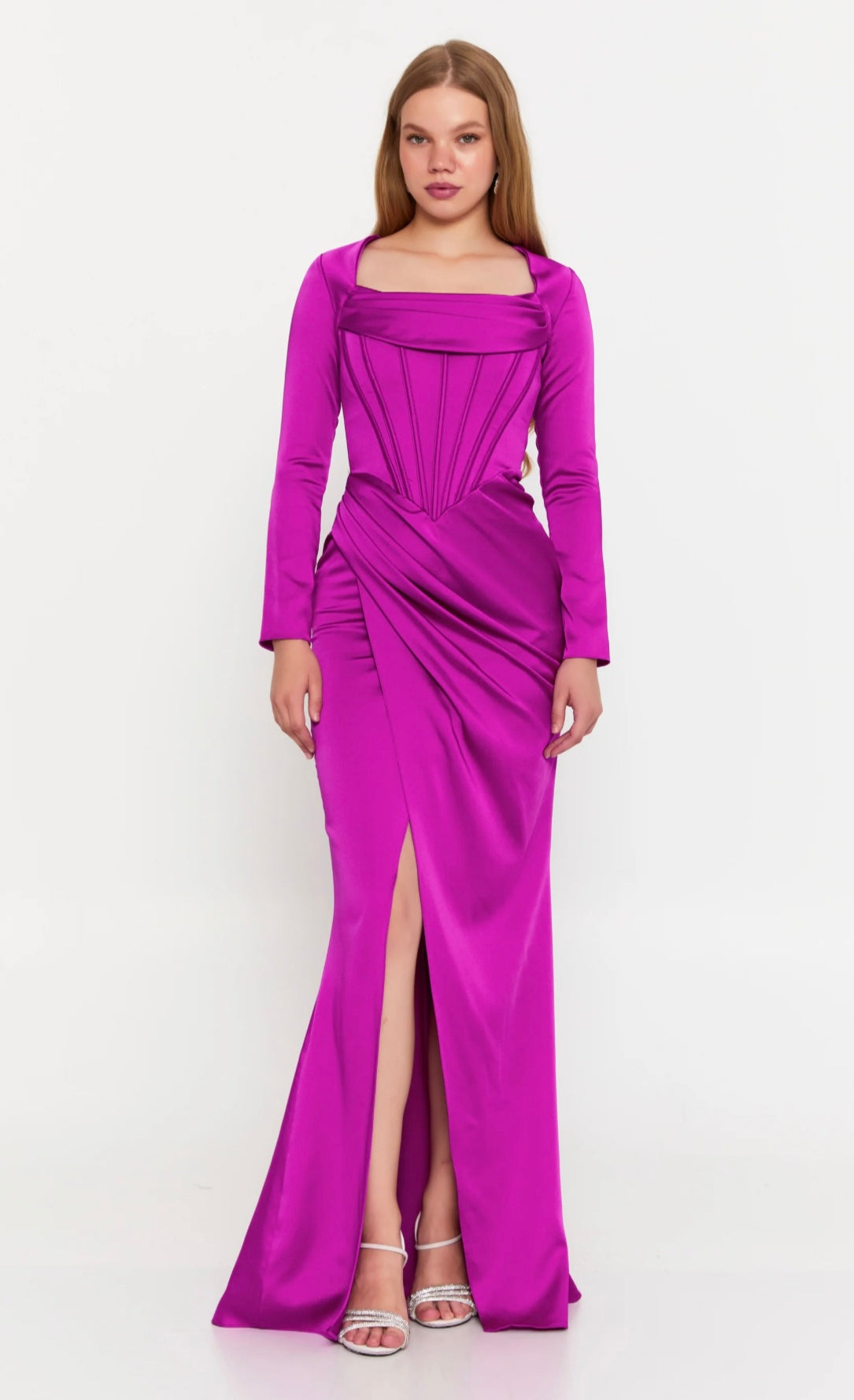Rochie lunga magenta